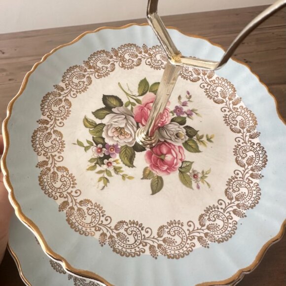 Vintage two-tiered serving tray - Picture 4 of 7
